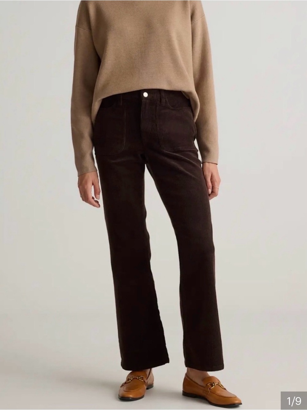 Quince Organic Cotton stretch Corduroy Flare Pants 12